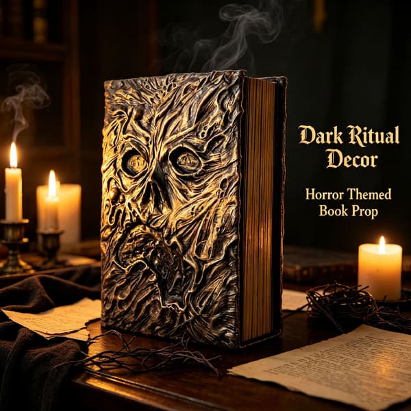 Ny Necronomicon Evil Dead bog-rekvisit dekoration, uhyggelig dæmon-grimoire Halloween festpynt samlerobjekt til hyldeudstilling