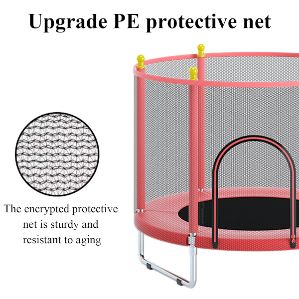 Trampolin för barn inomhus, babyhoppmatta, studsmatta, hemmatrampolin, leksak, träningsutrustning röd red 1.4m