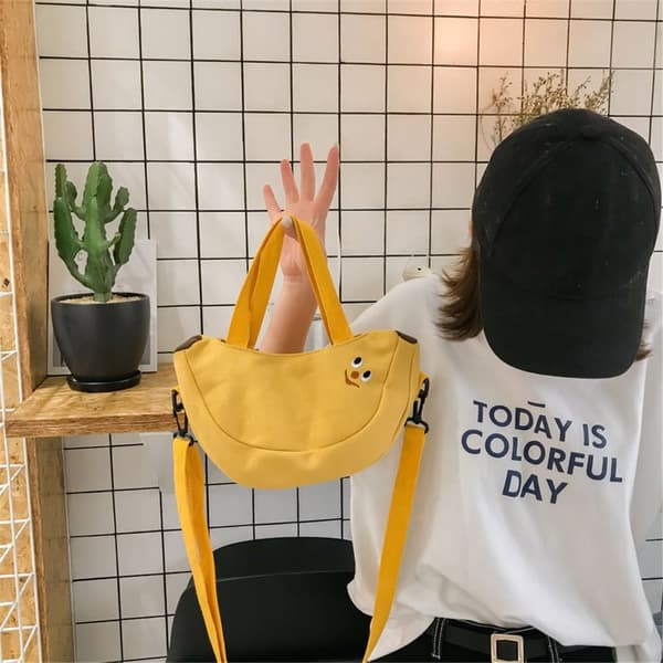 Dame Frukt Banan Eple Skulderveske Gul yellow
