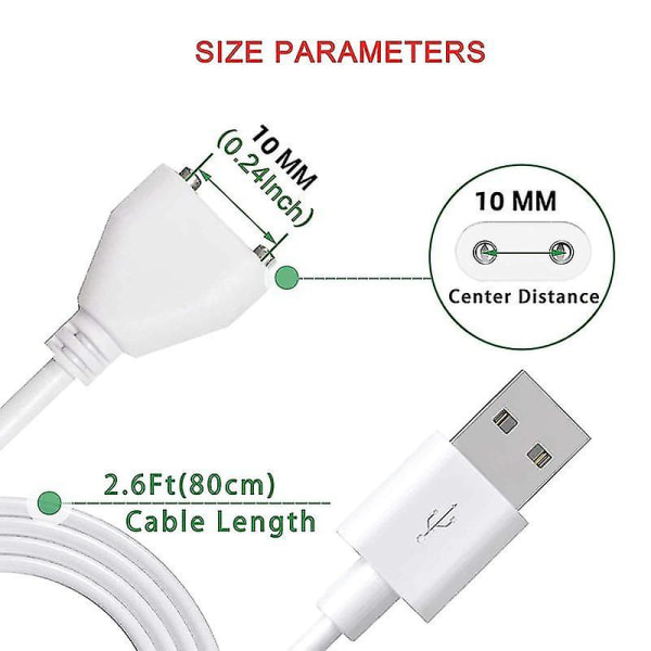 Magnetisk USB Dc-laddarkabel, byte av laddningssladd-(10 mm-0,39 tum/8 mm-0,31 tum 8mm
