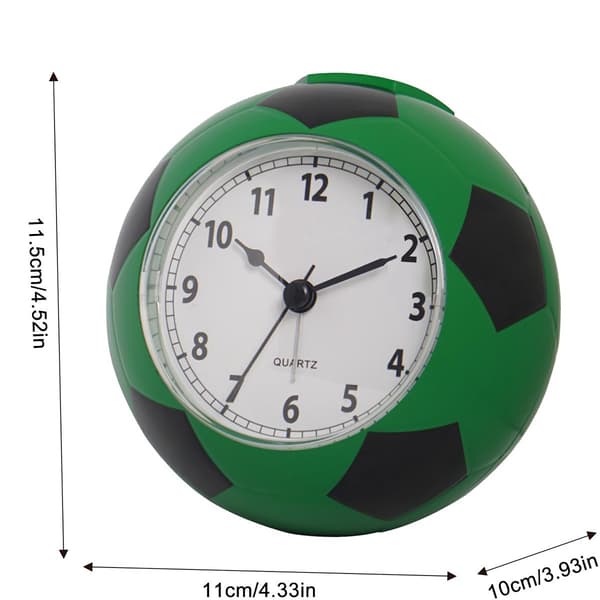Fotbollsväckarklocka - Tyst bordsklocka med analog display, perfekt för barnrum, kompatibel med alla märken