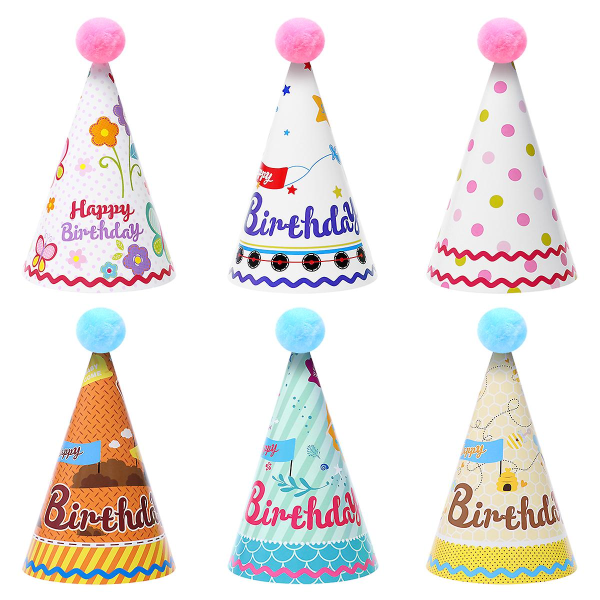 20 st Födelsedagsfest Kon Hat Set Kreativ Vacker Inredning För Barn Barn Party (slumpmässigt mönster) 20pcs