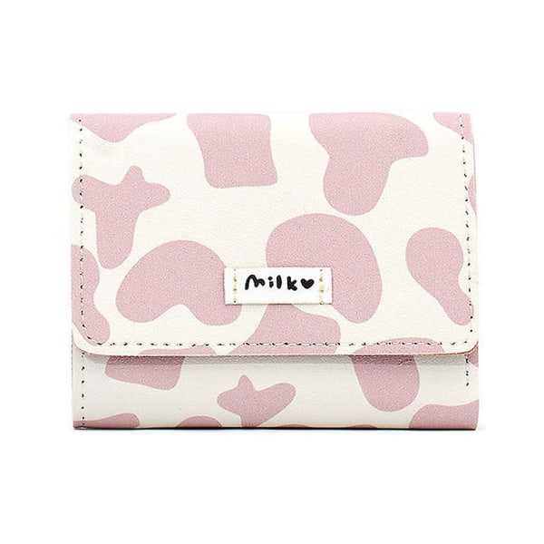 Girls Cute Cow Print Wallet - Liten plånbok med kontantficka för tjejer