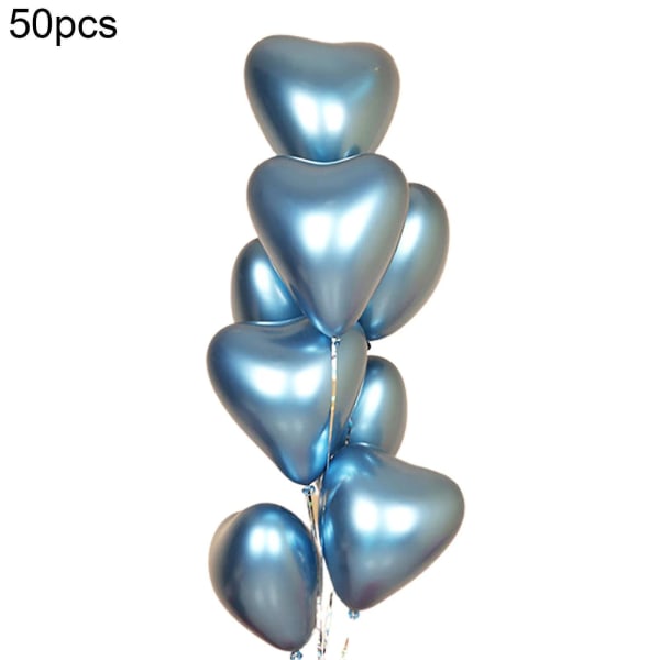 50 st/paket ballong enkel montering tättslutande flerfärgad ballong för festtillbehör Blue