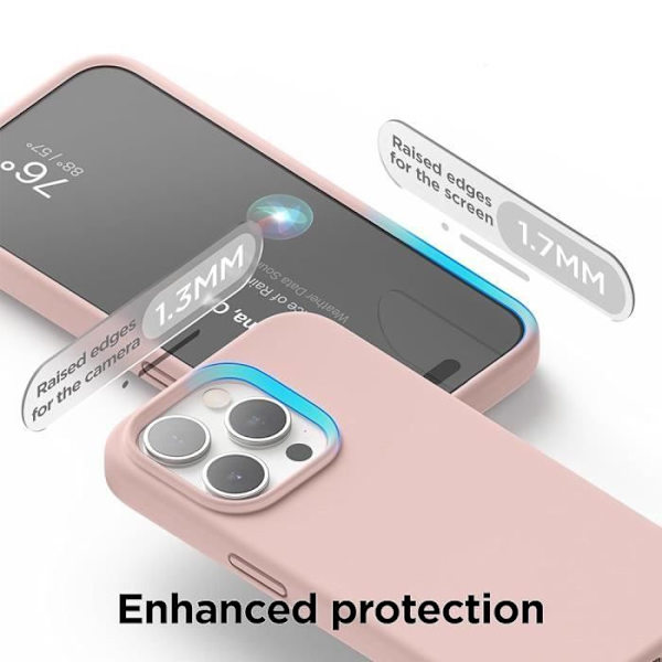 Skyddande mobilskal - BOOLING - iPhone 16 Pro - Flytande silikon - Slim - Rosa Rosa