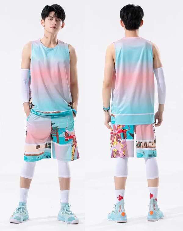 Nya sport- och basketshorts som andas, röda red 3XL