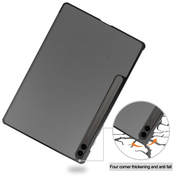 Samsung Galaxy Tab S9 FE Plus Deksel Tri-fold Grå