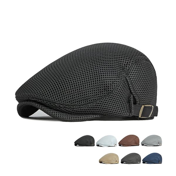 1 stk Herre Casual Hatt Beret Caps for Flat Cap Pustende Mesh C White