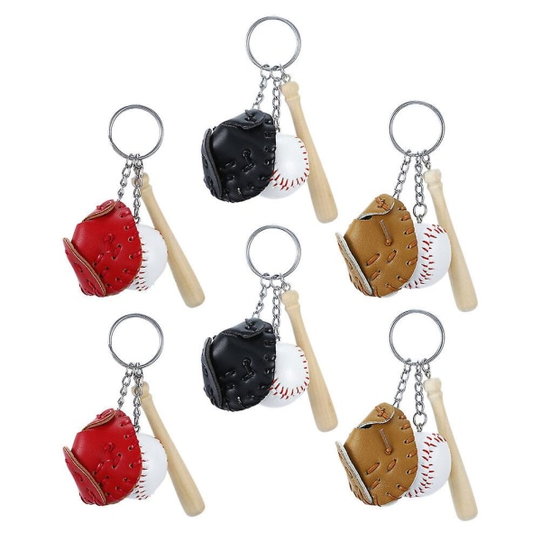 6 st Ryggsäck Nyckelring Baseball Party Favors Party Bag Present Fillers Baseball Player Nyckelringar Softball Nyckelring Assorted Color M