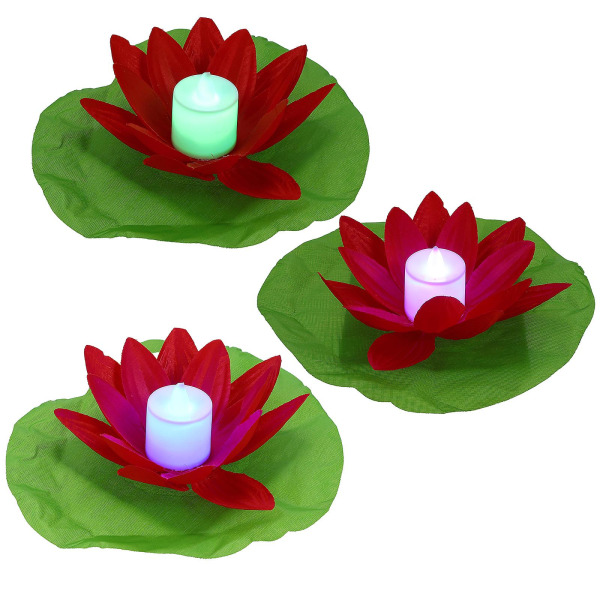 3st Festival Lotus Lampor Utomhus Led Ljus Lotus Ljus Dekorer Layout Rekvisita Red 20X20X4CM