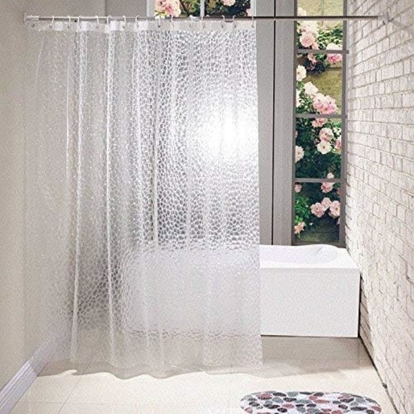 Bruseforhæng til badeværelse, 3D Transparent Vandkube, 180x180cm B