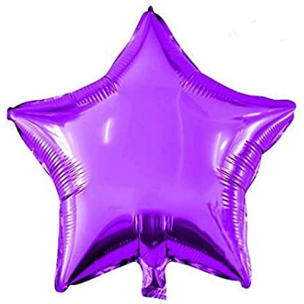 18 stjärniga ballonger folieballonger Mylar ballonger för festdekorationer Festtillbehör, lila, 10 stycken