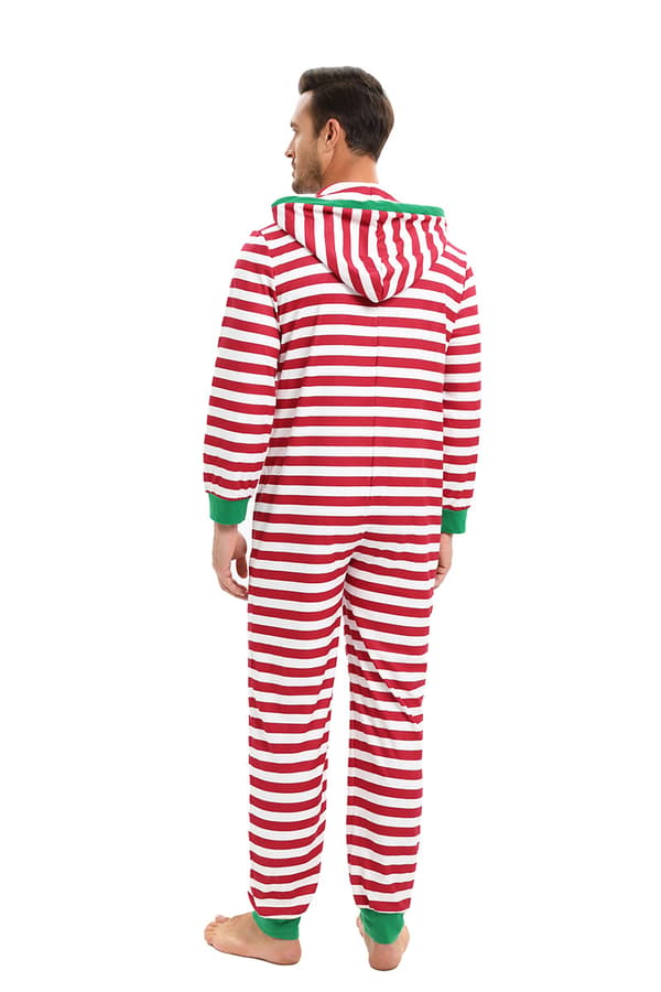 Julepyjamas til voksne, Onesie-kostume, Pyjamas til kvinder, Pyjamassæt til mænd rød Men Red L
