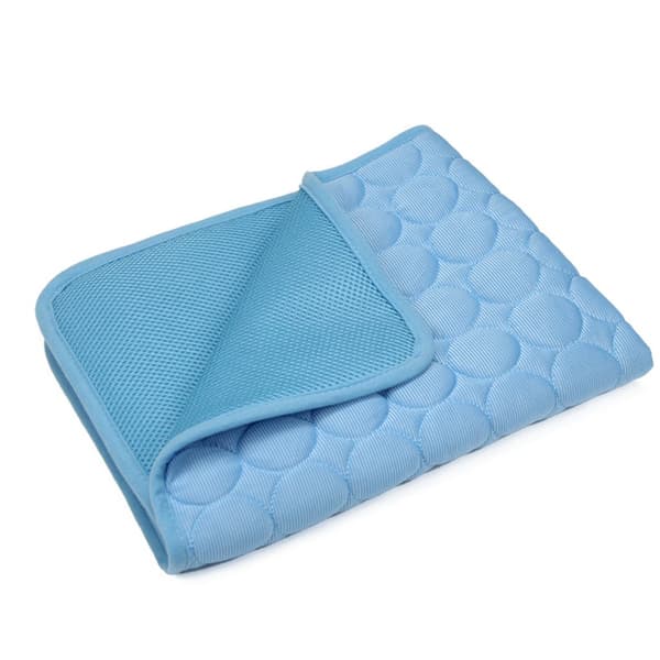 Kølemåtte til kæledyr - kølehvilemåtte til katte og hunde, is-silkestof med PP-bomuldsfyld Light blue M