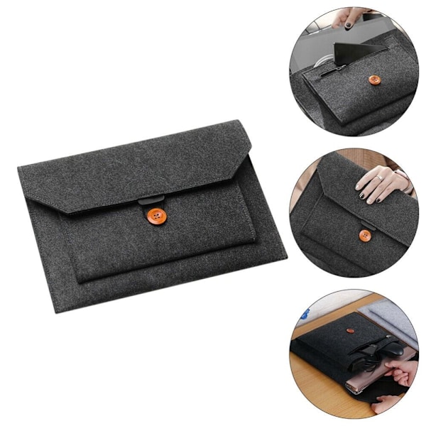 Laptop taske Case MØRK GRÅ 40X27.5CM - spot salg MørkegråLYB Dark grey 40X27.5cm