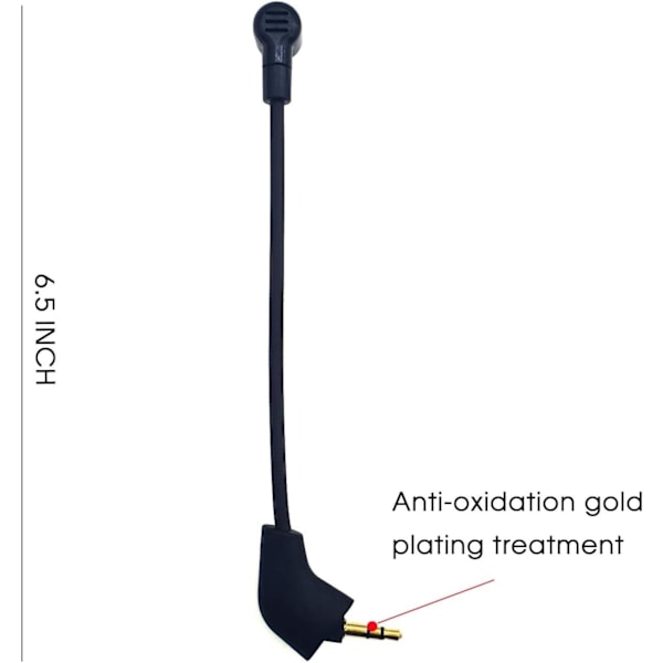 Mikrofon Udskiftning Kompatibel med HyperX Cloud, Cloud X og Cloud II til Computer PC Gaming Headset Støjreducerende 3.5mm Jack