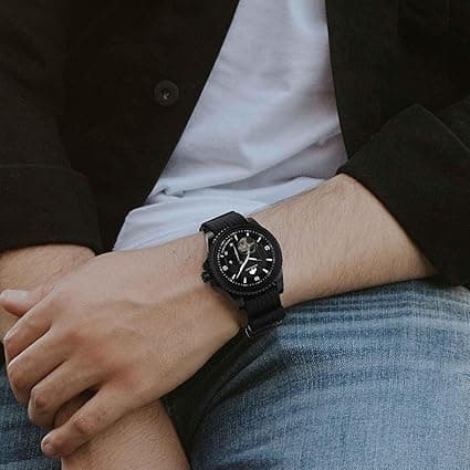 Nylon urrem til mænd, militær urrem i ét stykke, 22 mm. sort black
