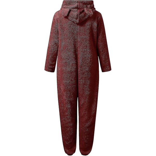 Dam Långärmad Hooded Jumpsuit Pyjamas Casual Winter Warm Romper Sleepwear Yo 2XL