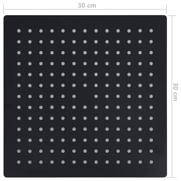 Bruserhoved i rustfrit stål 30x30 cm firkantet sort Black Svart