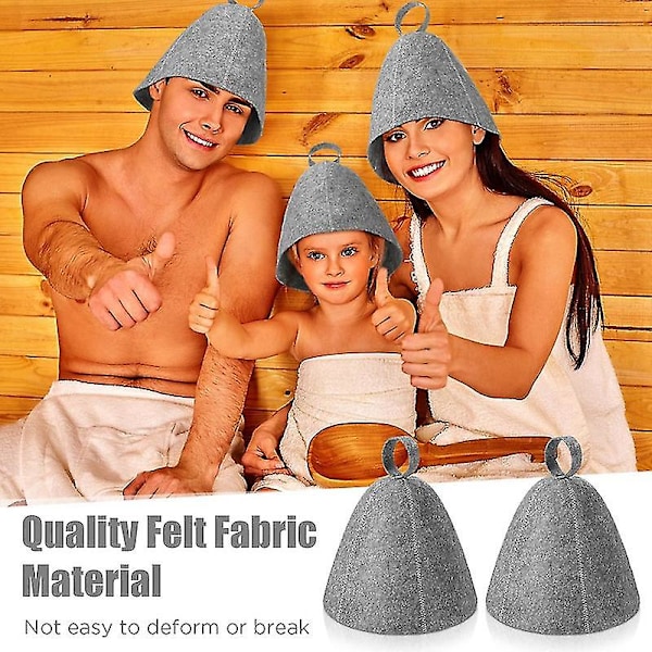 6 stk. Filt Sauna Hatter, Badehette, Hodebeskyttelse, Absorberende Saunahatt for Sauna, Dusj, Baderom, Dampbadstue A