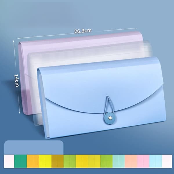 3 st (26,3*14 cm) Mini Dokumentmapp, 13 Fack Litet Dragspel