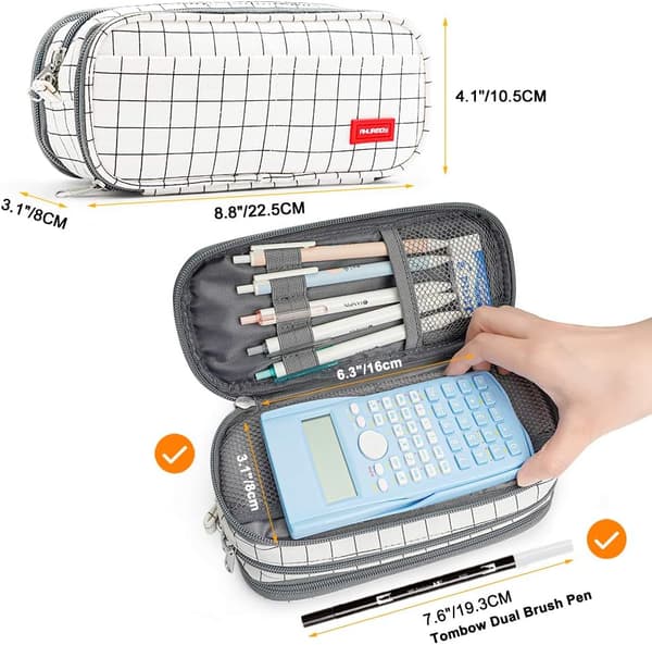 Pencil Case med stor kapacitet, taske, penholder, 3 rum Sc