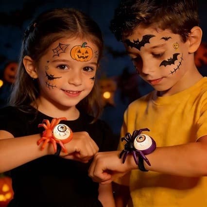 Halloween Edderkoppeformet Lysende Armbånd Rekvisit/Dekoration – Børnekostume Tilbehør & Festpynt (4 stk.)