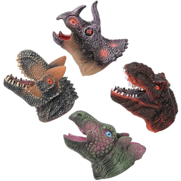 Söt dinosaurie-handdocka i mjukt gummi för barn, interaktiv dino-fingerdocka för sagostunder, kalas och lek A1