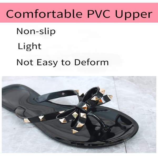 Damsandaler med nitar och rosett - Tofflor Flip Flops för sommaren 41
