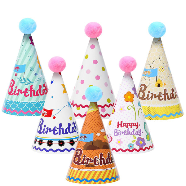 20 st Födelsedagsfest Kon Hat Set Kreativ Vacker Inredning För Barn Barn Party (slumpmässigt mönster) 20pcs