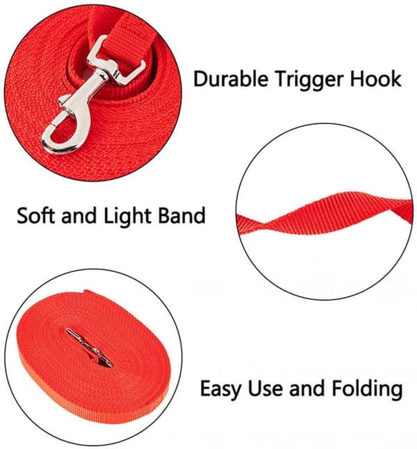 Lang treningsline for hunder, valpe lydighet tilbakekallingsline for Red{ee} Red Red 3m