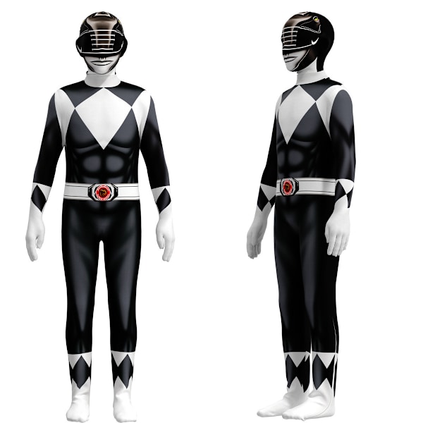 Nyvuxen Barn Power Rangers Mighty Morphin Jumpsuit Party Fancy svart black 110