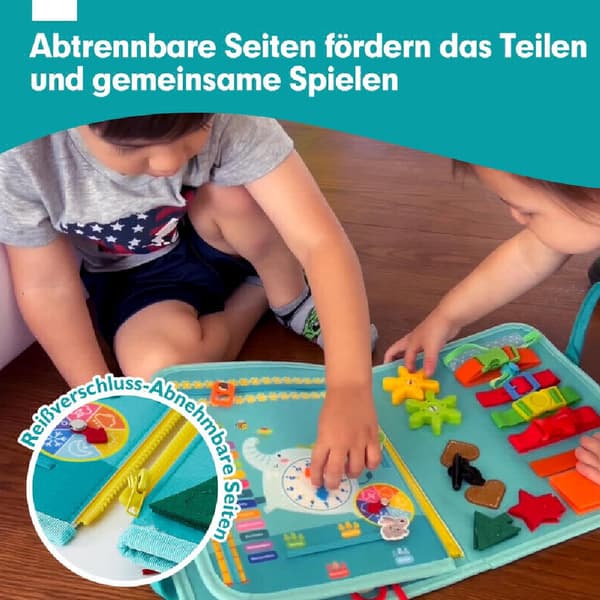 Montessori-brett, barn 1-4 år, 9-i-1 aktivitetsleke for reise og læring – FF–