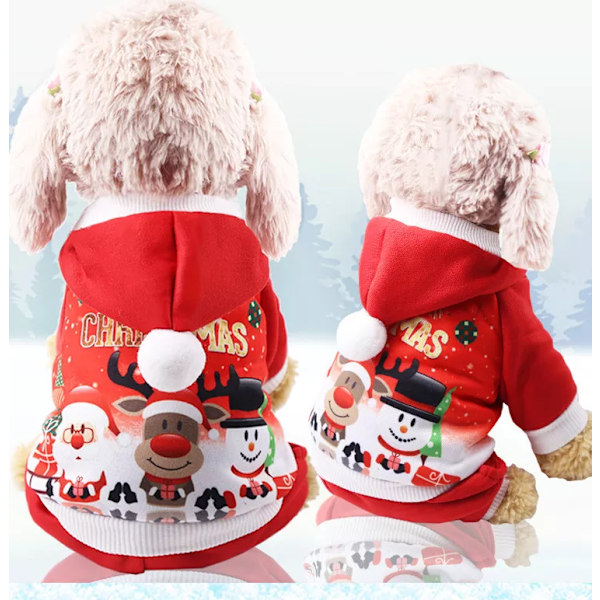 Christmas Warm Puppy Small Pet DogClothes Hoodie Coat Costume WinterApparel