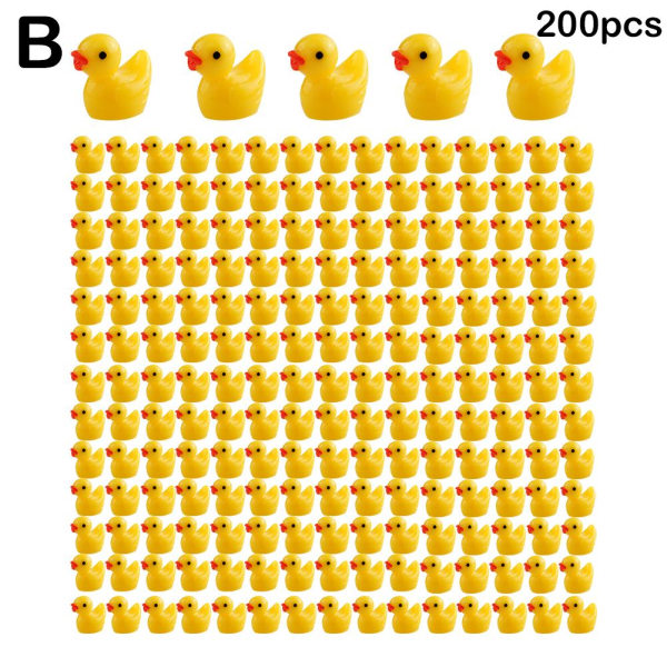 100/200 st Mini Gummi Ducks Miniatyr Resin Ducks Gul Tiny Dl 200pcs yellow 200pcs