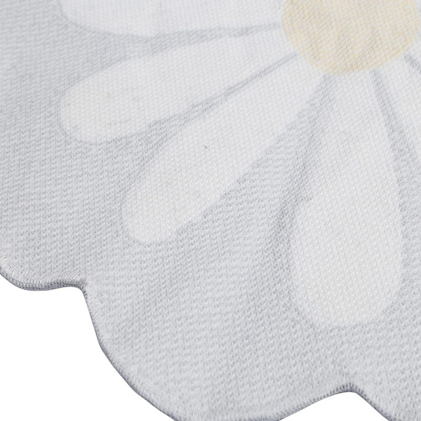 Søtt baderomssteppe, blomsterteppe, vannabsorberende sklisikkert teppe Grey