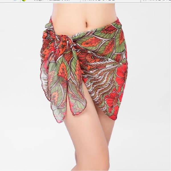 Pack Dam Sarong Bikini Wrap Kjolar Cover-ups för Chiffon Baddräkt