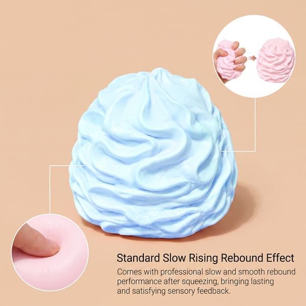 Cream Roll Squishy Leksak – Mjuk, Klämbar Stresslindrande Leksak White