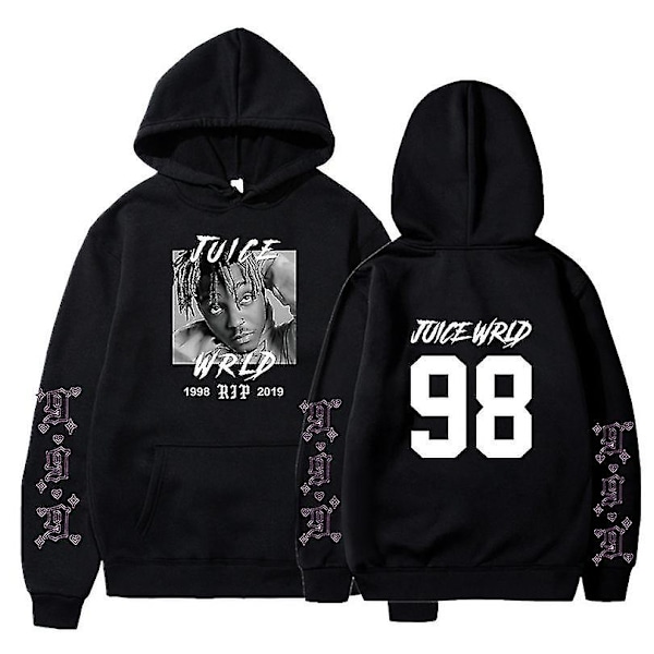 Rapper Juice Wrld Lös Tröja Hoodie för Män och Kvinnor Vit White XXL