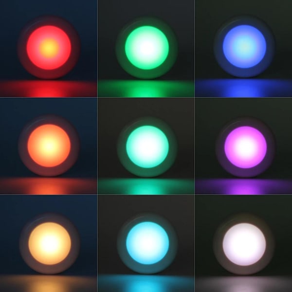 6-pak - LED-spotlights med fjernkontroll - Trådløs flerfarget Y MultiColor 6-Pack