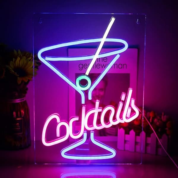 1 st LED Neonljus Cocktails Form Neon Bokstäver LED Väggskylt