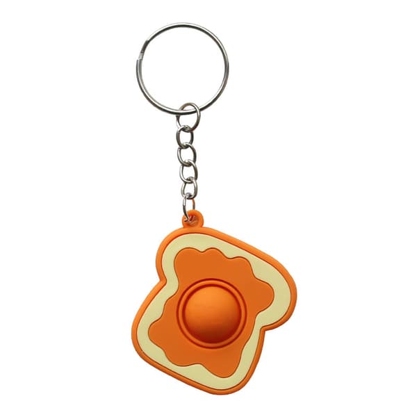 pc Mini Pop it Nøgleringe, Mini Mad & Drik Fidget Sensorisk Tryklegetøj, Fidget Stressaflastende Nøglering Gave til Børn Toast 1