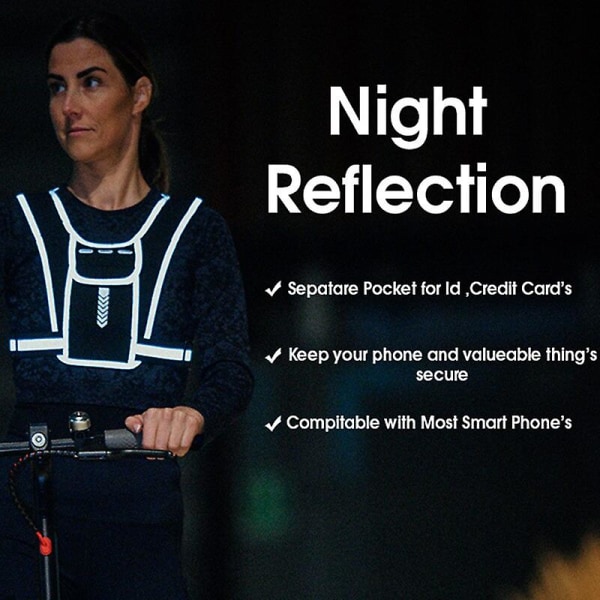 Universal utomhusväska med reflexväst Multifunktionell utomhus nattsport reflexkläder för löpning Cykling reflexväst Type A
