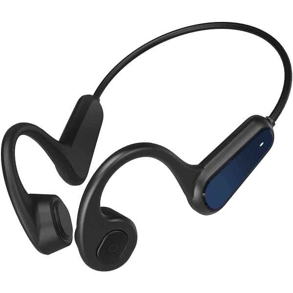 Bone Conduction-hörlurar - Bluetooth trådlösa sporthörlurar med svettmotstånd och smart röstinteraktion (varierande storlekar, svart) Black