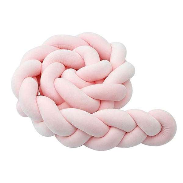 Sängkant, baby Bumper Sängorm Baby Säng Bumper Vävd Kantskydd Huvudskydd Dekoration För Spjälsäng (grå, 100cm) puder powder 200cm