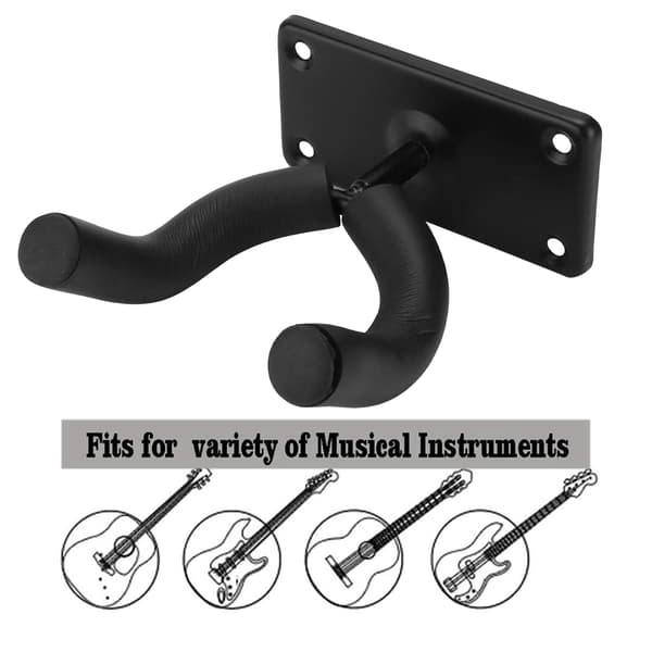 Gitarr Väggfäste Hållare Hängare Ställ Set Kit med 5 Plektrum för Banjo Ukulele Bas
