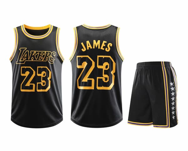 #23 Lebron James Basketballtrøjesæt Lakers Uniform til Børn Sort