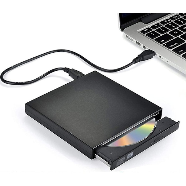 USB Højhastigheds Ekstern CD DVD Drev 4K 3D Blu-ray Afspiller Skriver Bærbar BD/CD/DVD Brænder Driver til Mac, Win 10, 8, 7, XP, Vista, Laptop, PC, Sort.