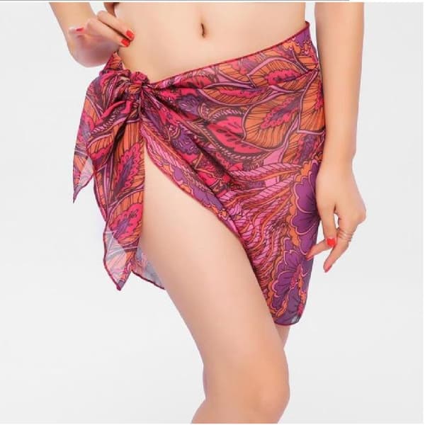 Pack Dam Sarong Bikini Wrap Kjolar Cover-ups för Chiffon Baddräkt