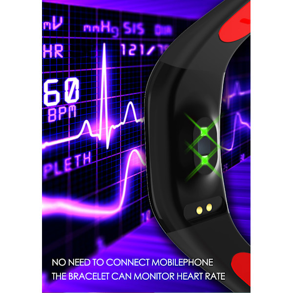 Smartwatch aktivitetsarmband med puls, sömnmonitor, stegräknare 1.14